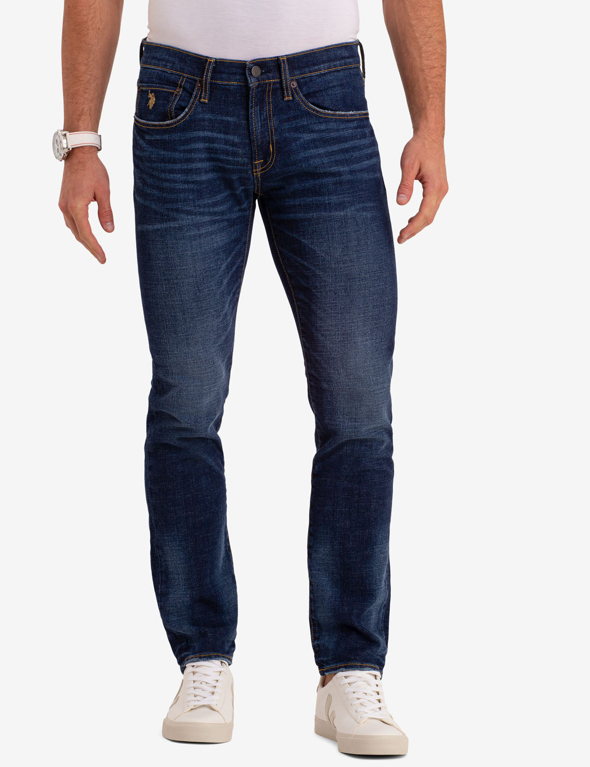 Dark Wash Slim Fit Jeans with Added Stretch | U.S. Polo Assn.
