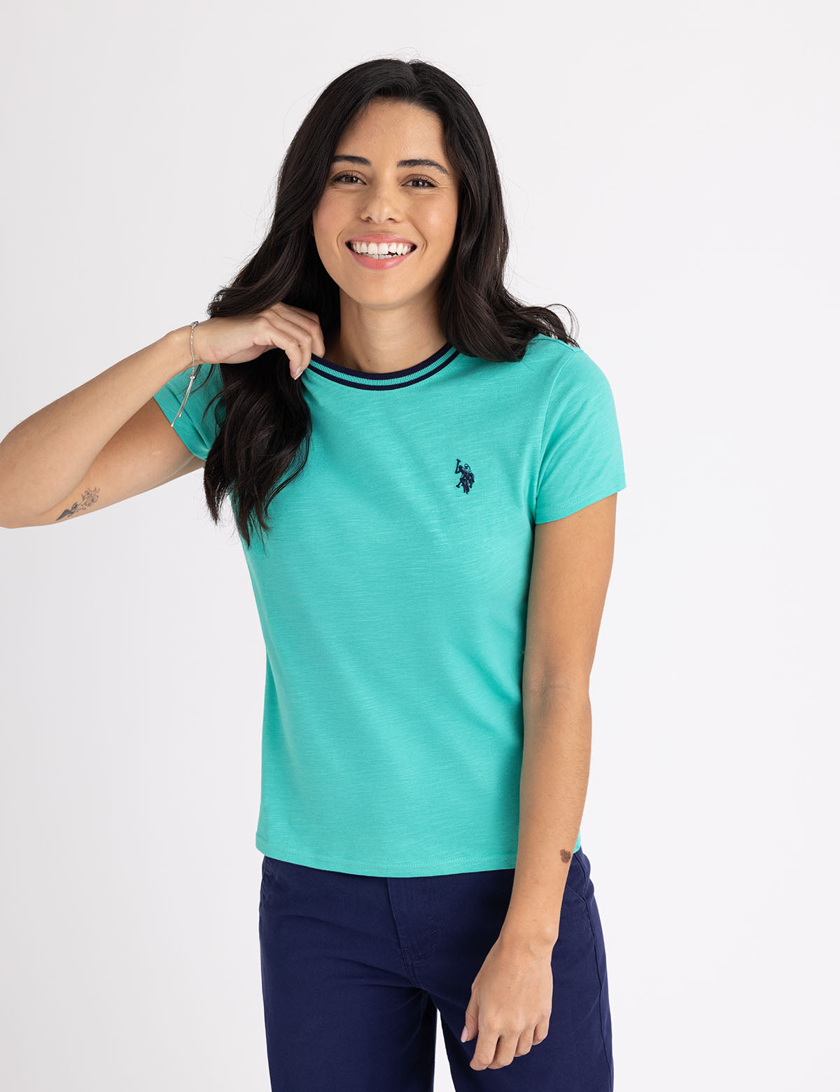 Ringer Neck Trim T-Shirt for Men & Women | Casual Vintage Style