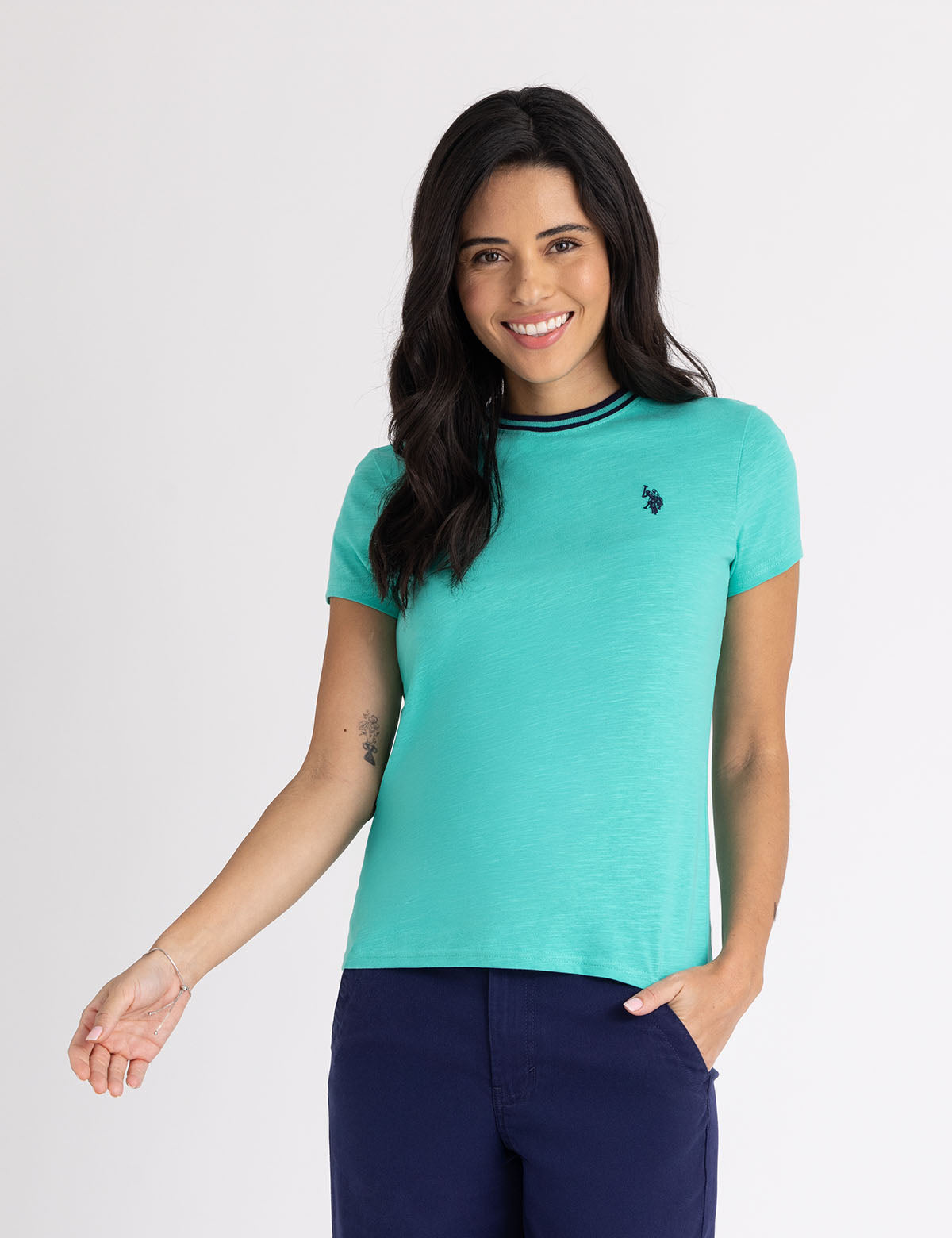 Ringer Neck Trim T-Shirt for Men & Women | Casual Vintage Style