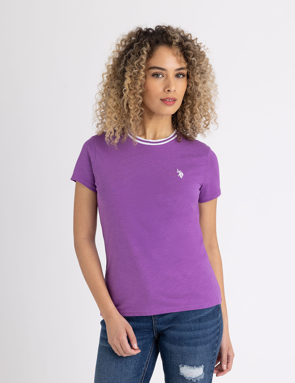 Ringer Neck Trim T-Shirt for Men & Women | Casual Vintage Style