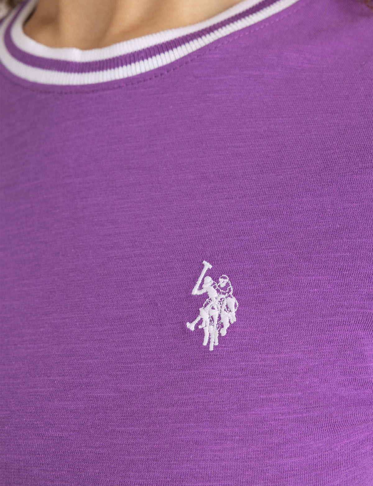 Ringer Neck Trim T-Shirt for Men & Women | Casual Vintage Style