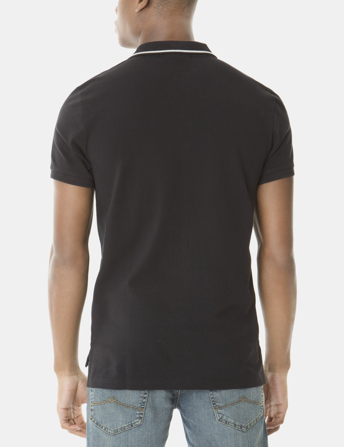 Slim Fit Cotton Polo Shirt with Logo | Short Sleeve & Ribbed Cuffs