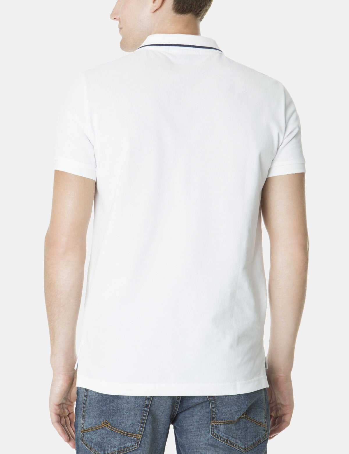 Slim Fit Cotton Polo Shirt with Logo | Short Sleeve & Ribbed Cuffs