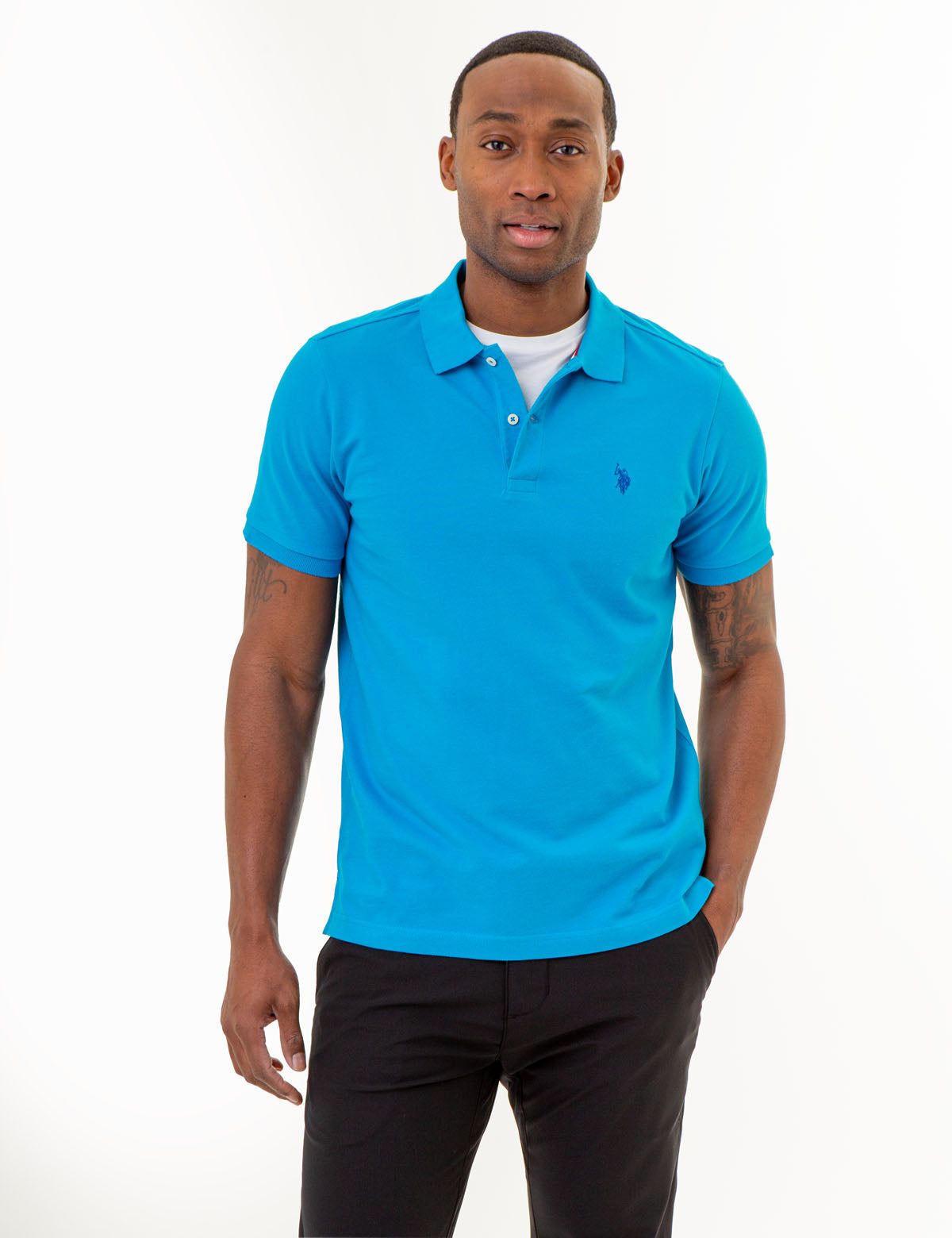 Slim Fit Cotton Polo Shirt with Classic Collar & Embroidered Logo