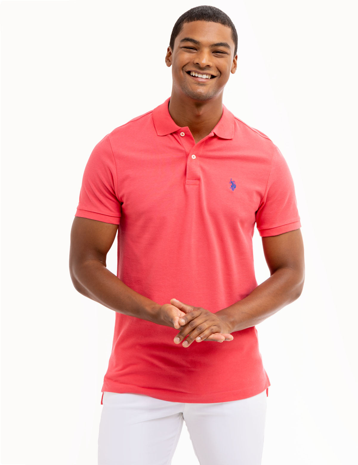 Slim Fit Cotton Polo Shirt with Classic Collar & Embroidered Logo