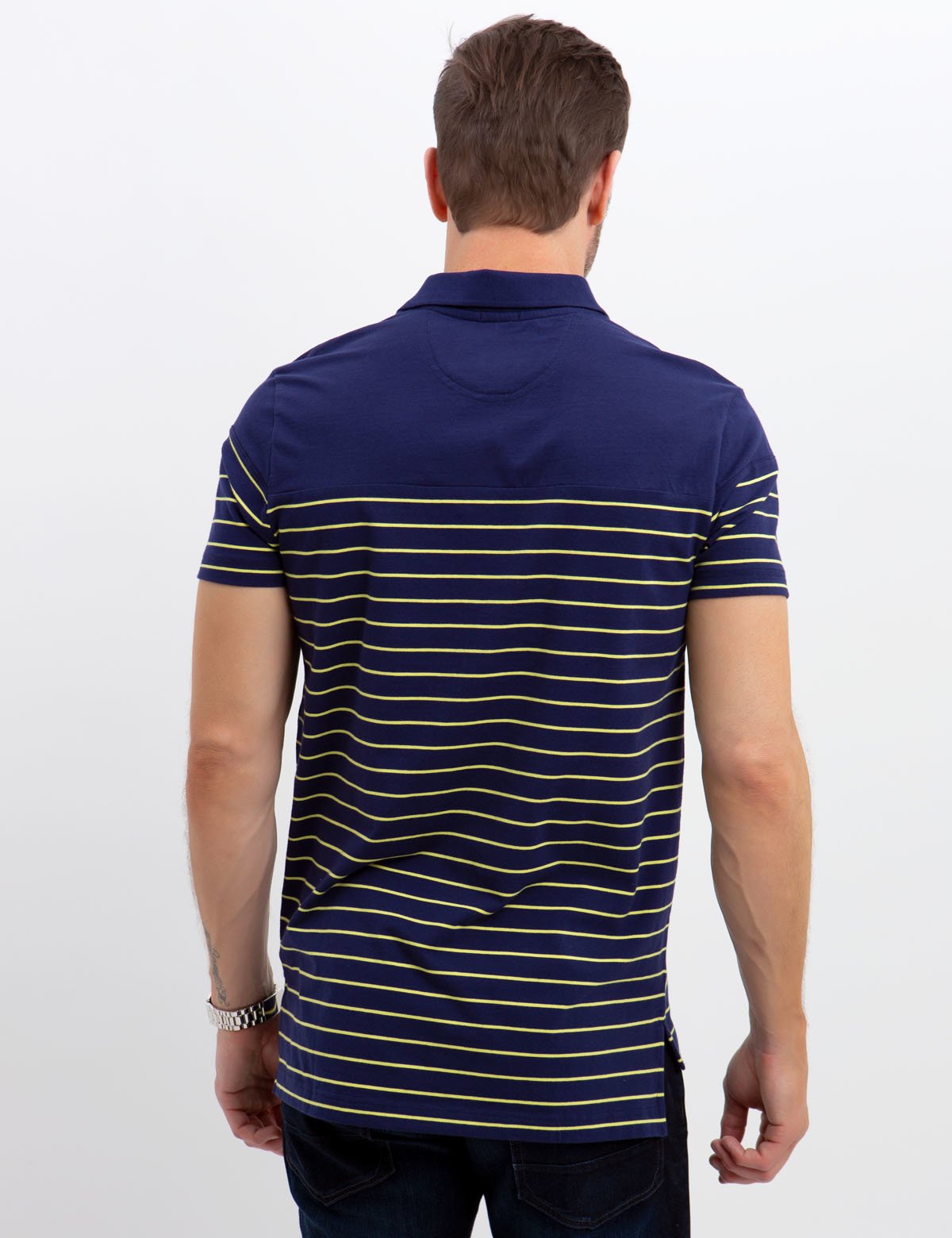 Slim Fit Stretch Jersey Polo Shirt with Striped Design | U.S. Polo Assn.