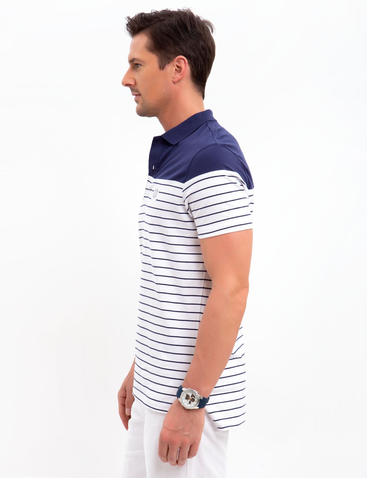 Slim Fit Stretch Jersey Polo Shirt with Striped Design | U.S. Polo Assn.