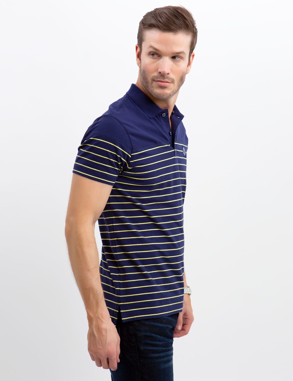 Slim Fit Stretch Jersey Polo Shirt with Striped Design | U.S. Polo Assn.