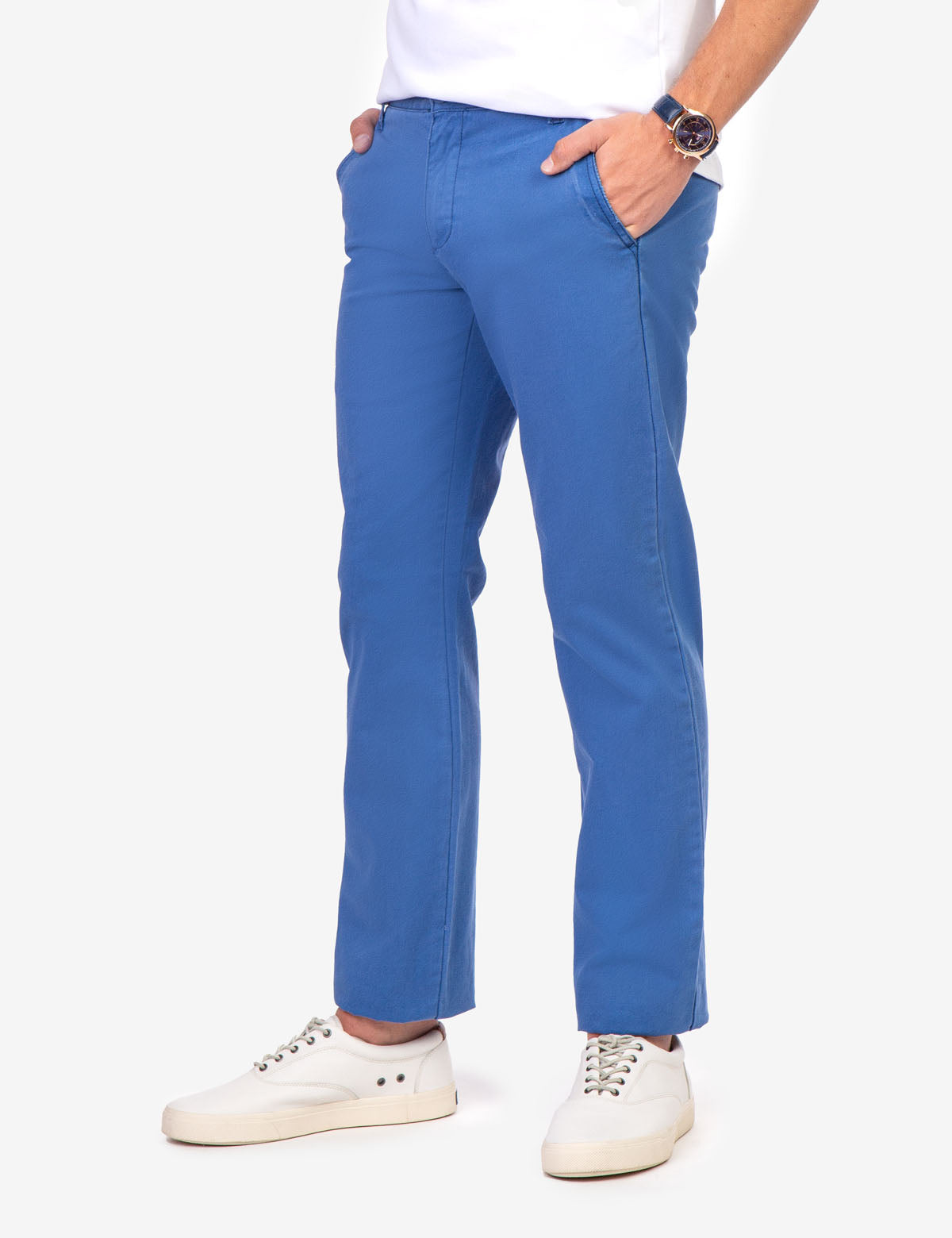 Slim Fit Twill Pants with Button Closure & Zip Fly | Casual Comfort