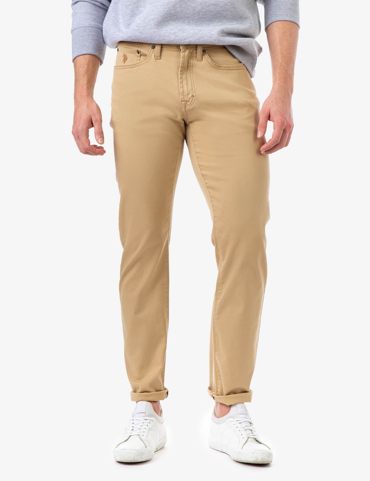 Slim Straight Stretch Chino Pants for Men | 5-Pocket Comfort Fit