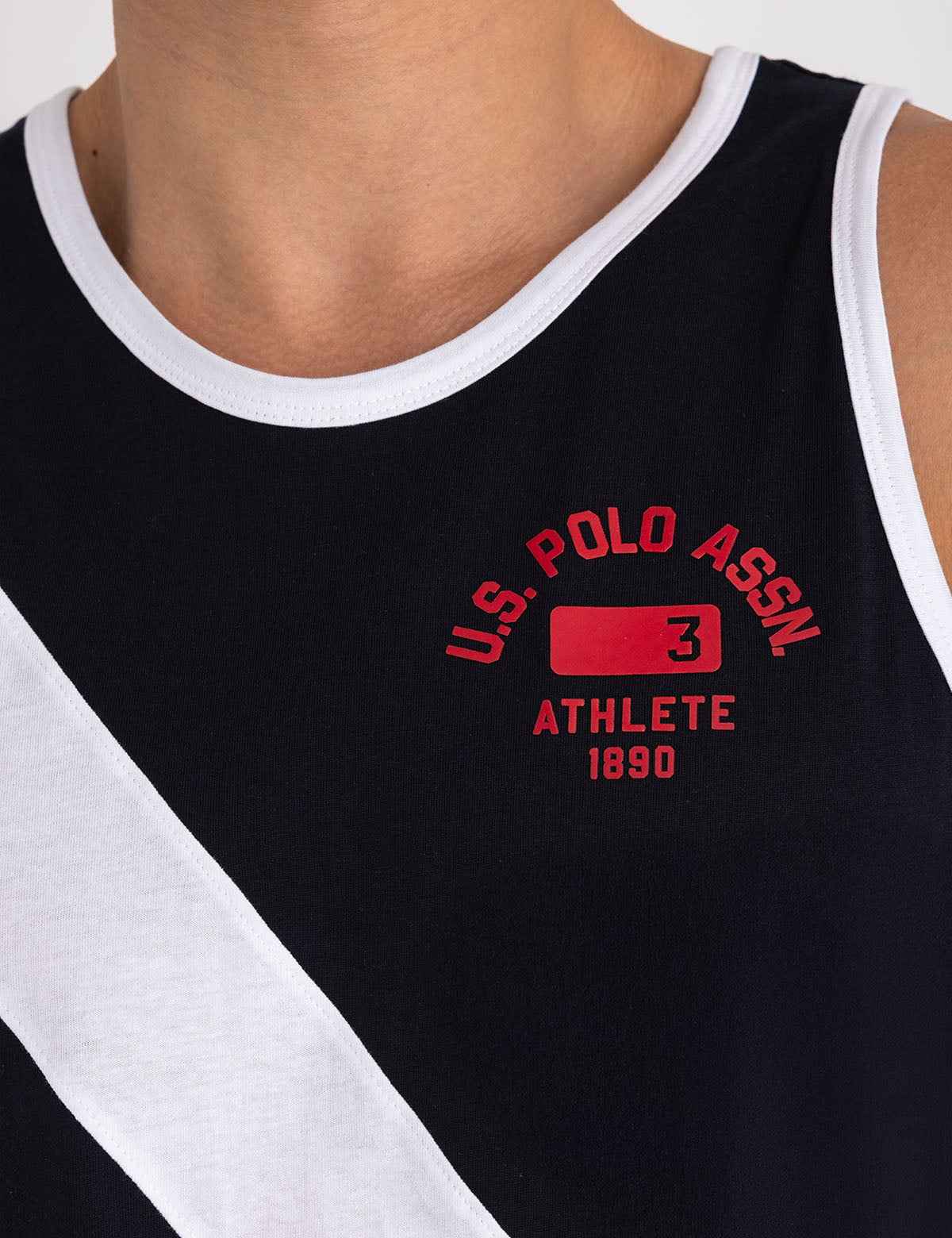 Contrast Diagonal Sash Muscle Tank | Athletic Fit & Stylish