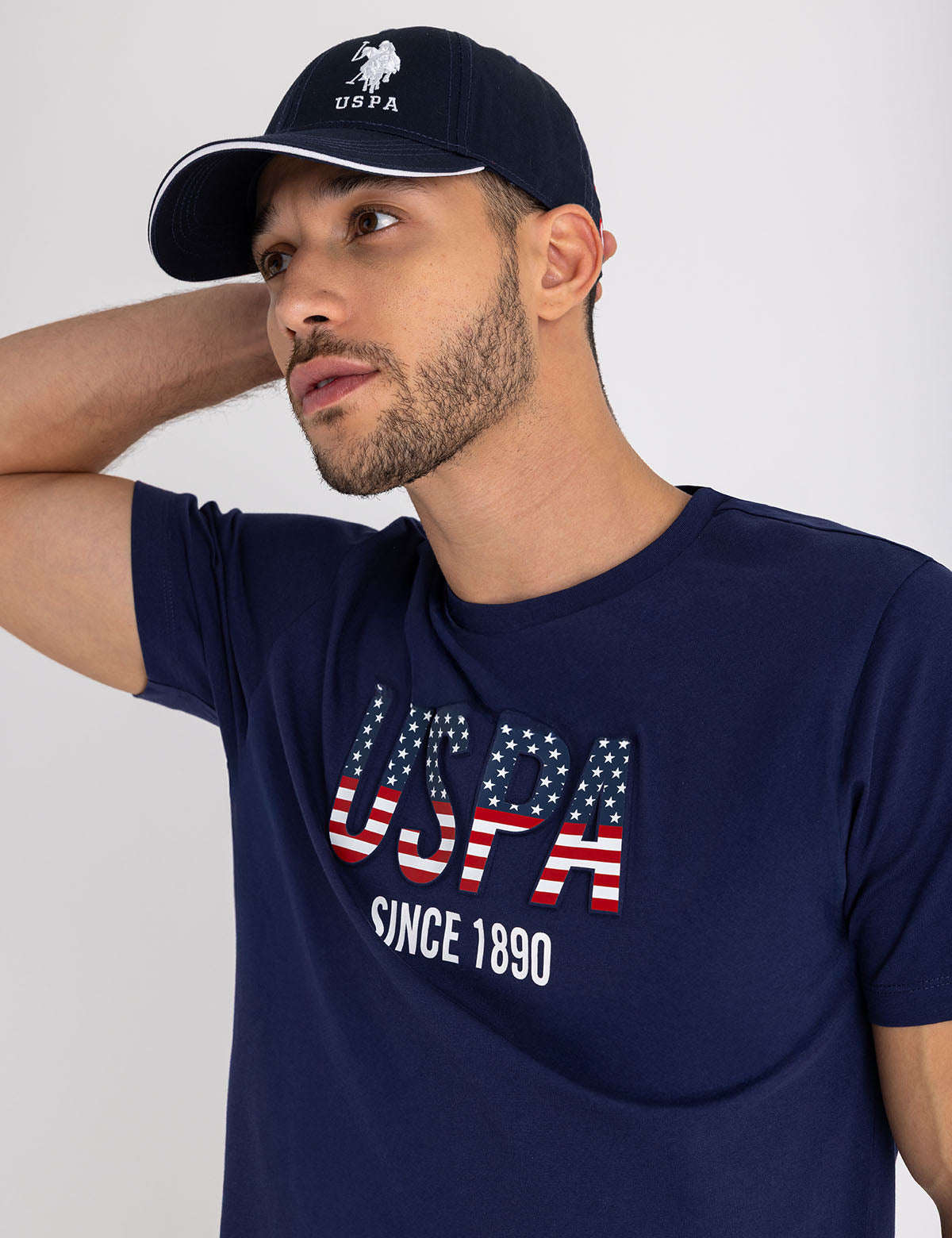 Embroidered Jersey T-Shirt with USPA Wordmark | US Polo Assn