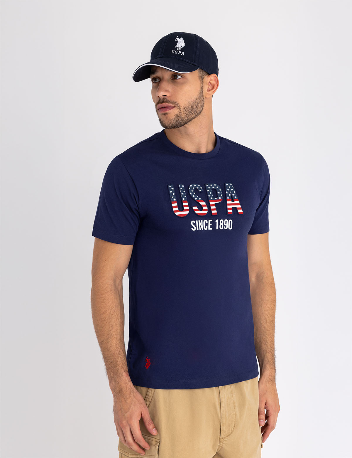 Embroidered Jersey T-Shirt with USPA Wordmark | US Polo Assn