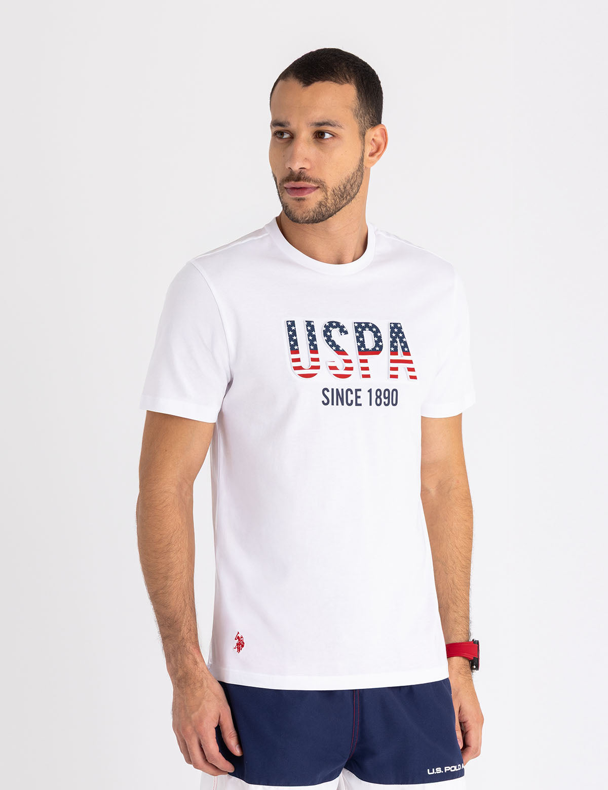 Embroidered Jersey T-Shirt with USPA Wordmark | US Polo Assn