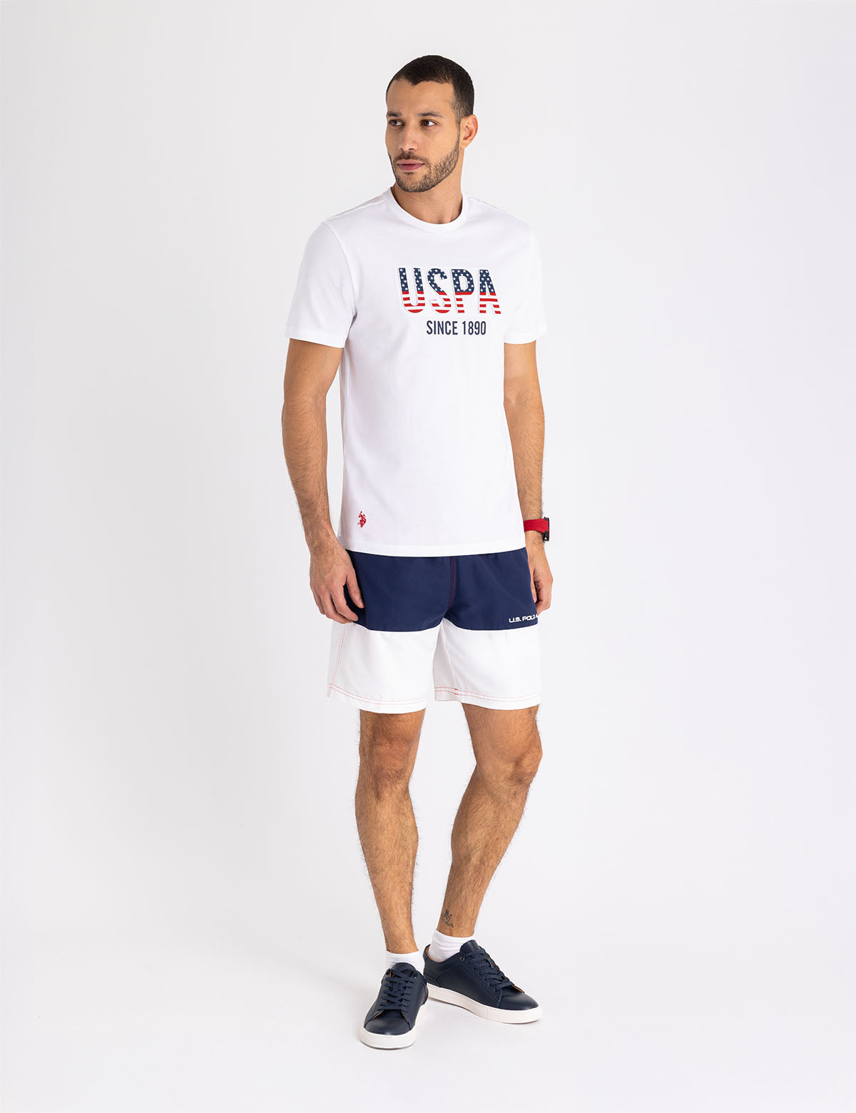 Embroidered Jersey T-Shirt with USPA Wordmark | US Polo Assn
