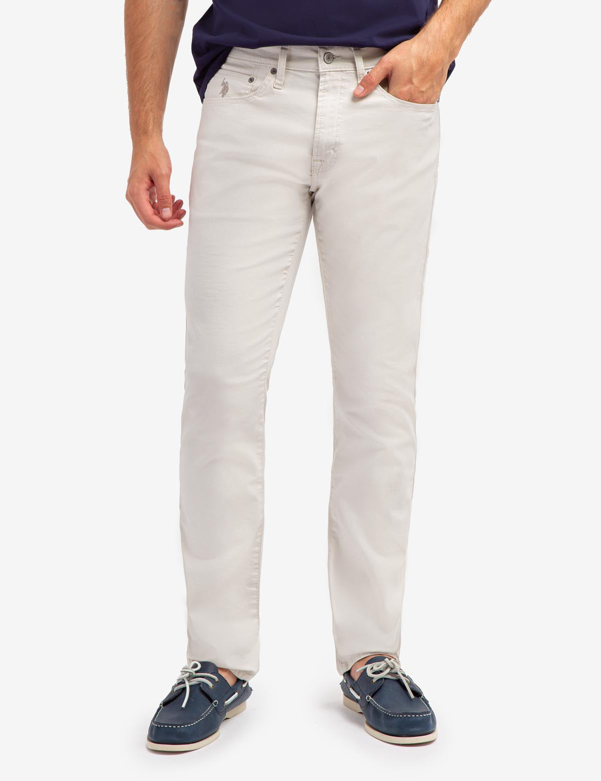 Slim Straight Stretch Chino Pants for Men | 5-Pocket Comfort Fit