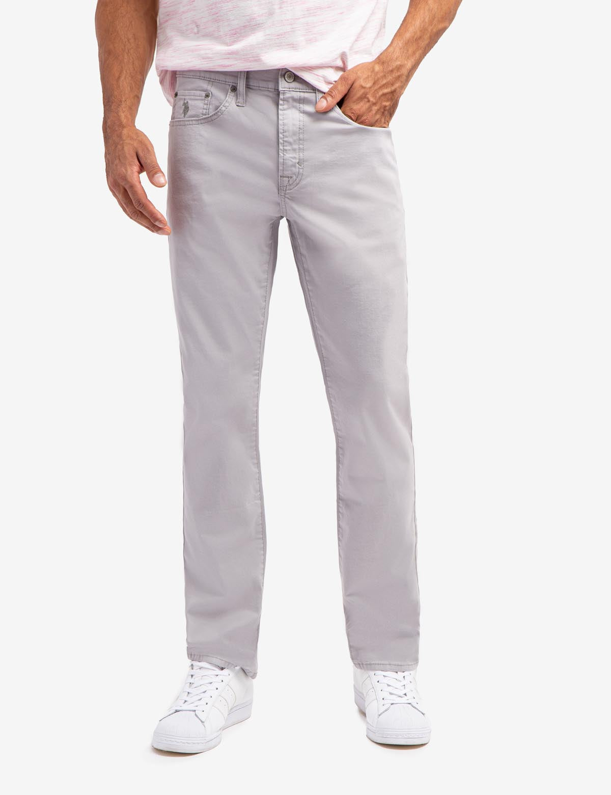 Slim Straight Stretch Chino Pants for Men | 5-Pocket Comfort Fit