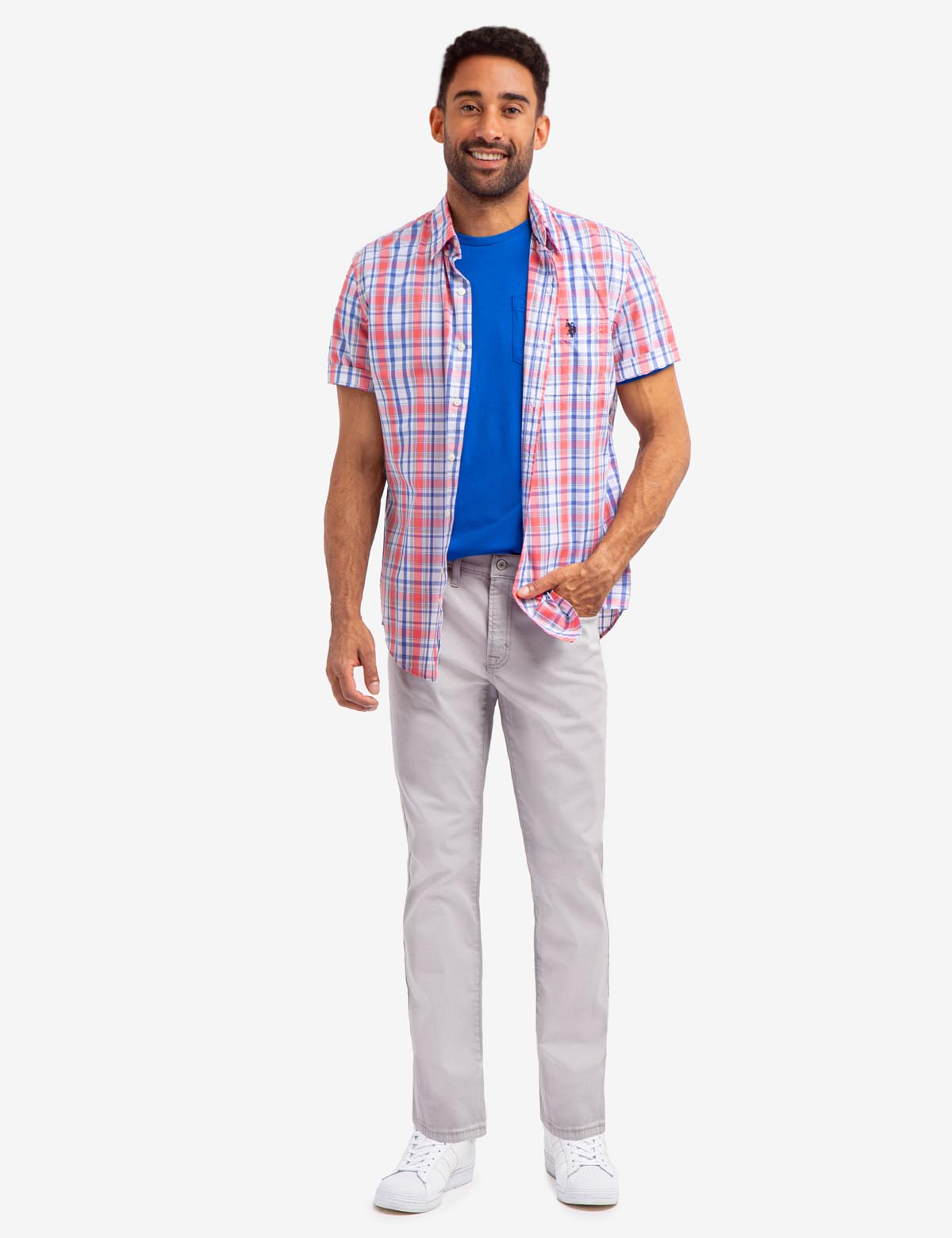Slim Straight Stretch Chino Pants for Men | 5-Pocket Comfort Fit