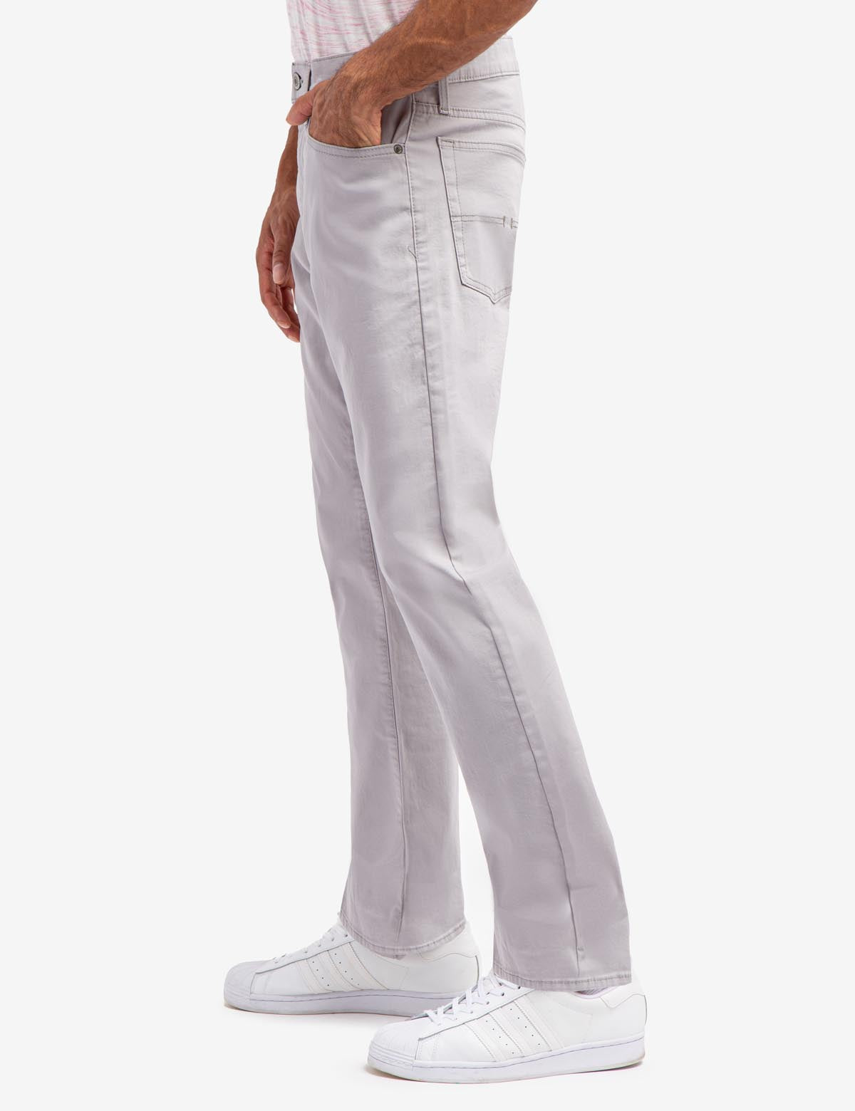 Slim Straight Stretch Chino Pants for Men | 5-Pocket Comfort Fit