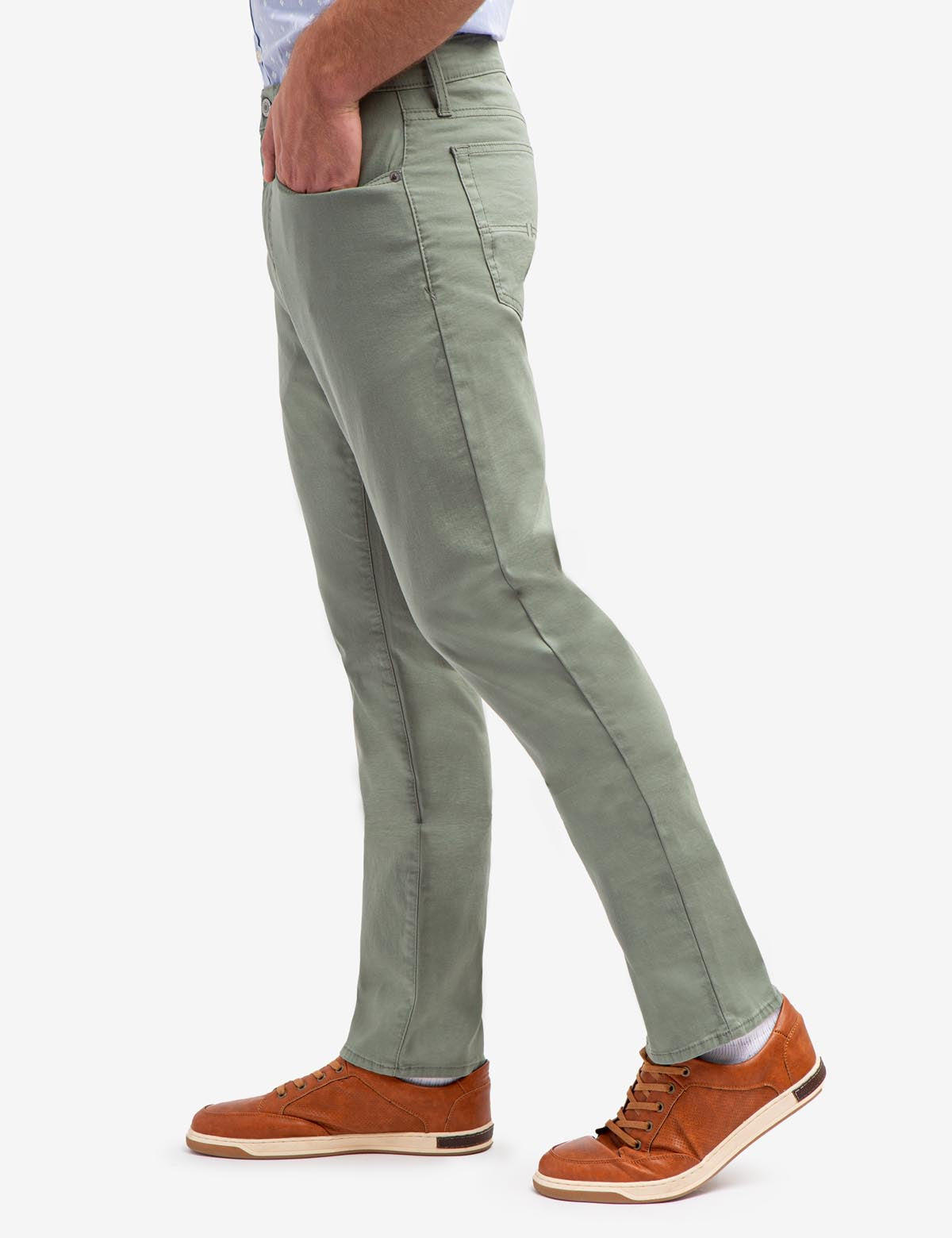 Slim Straight Stretch Chino Pants for Men | 5-Pocket Comfort Fit