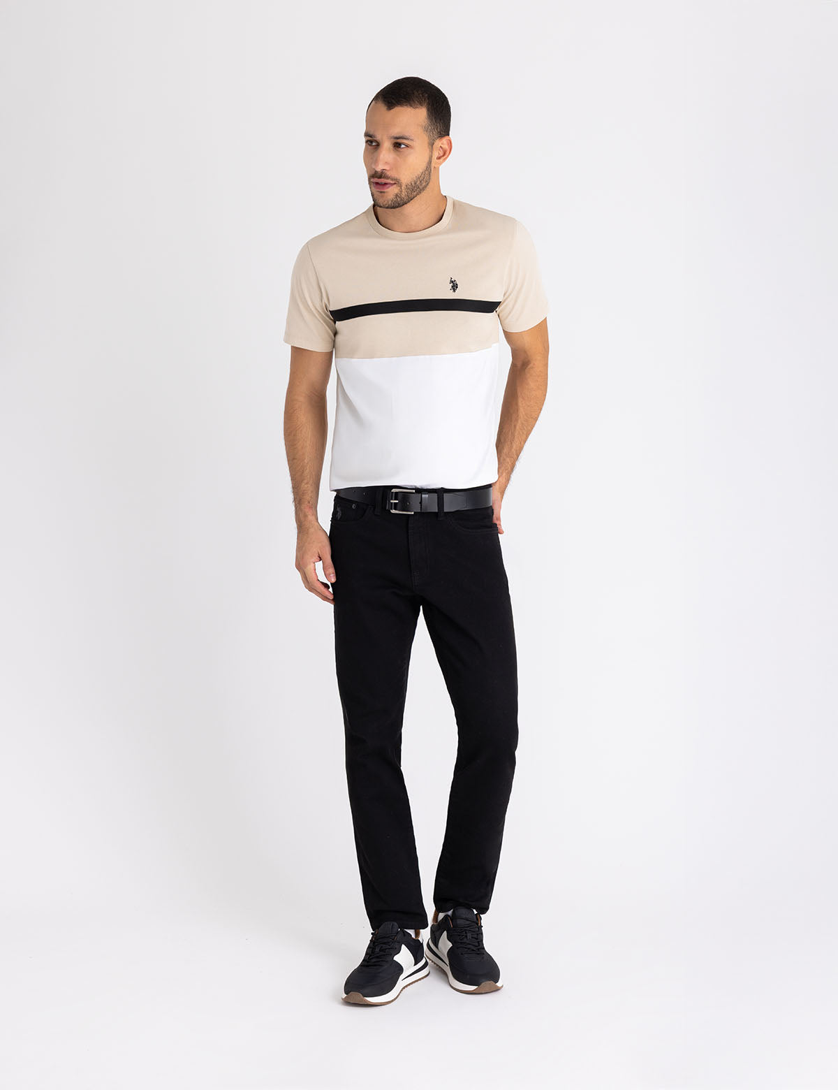 Color Block Tricot Jersey T-Shirt | Comfort Fit Casual Tee