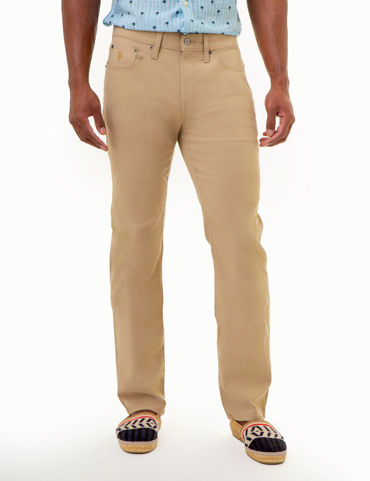 Slim Straight Stretch Chino Pants for Men | 5-Pocket Comfort Fit