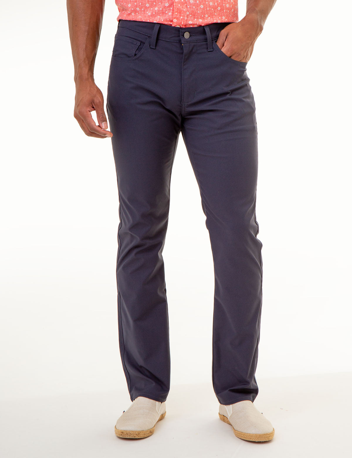 Slim Straight Stretch Pants with 5 Pockets | Comfort Fit