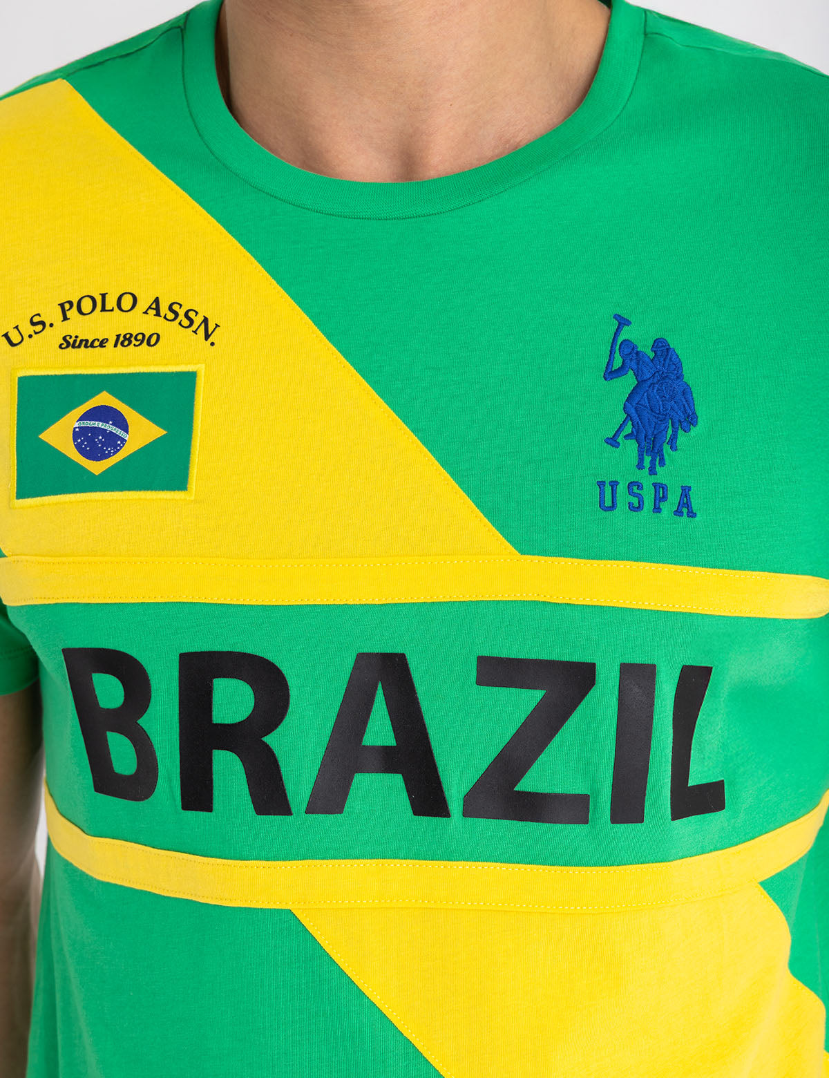 Brazil Diagonal Color Block Jersey T-Shirt | Sporty Casual Wear
