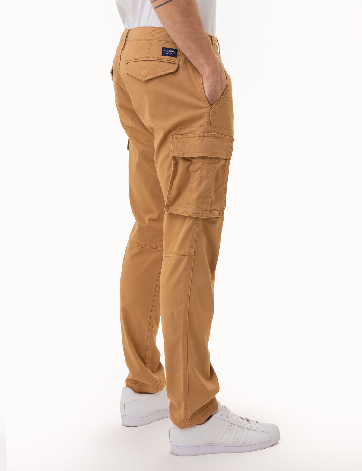 Slim Straight Cargo Pants with Utility Pockets | Button Fly & Flap Closure