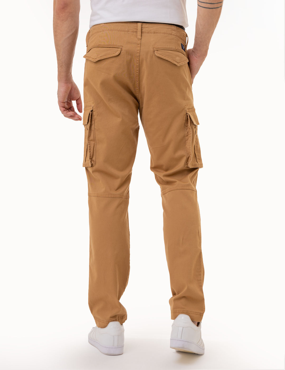 Slim Straight Cargo Pants with Utility Pockets | Button Fly & Flap Closure