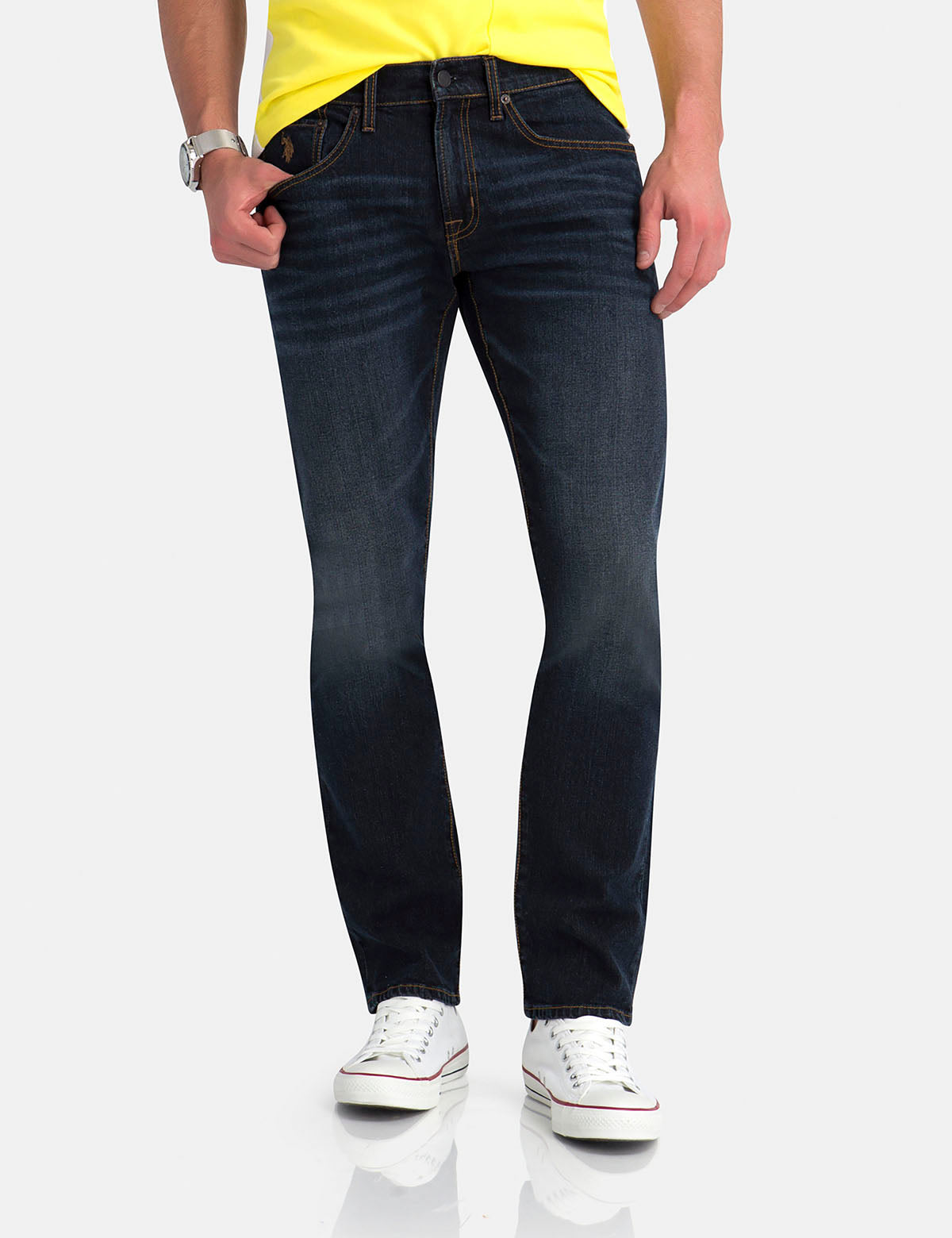 Slim Straight Fit Jeans for Men | 99% Cotton & Stretch Comfort