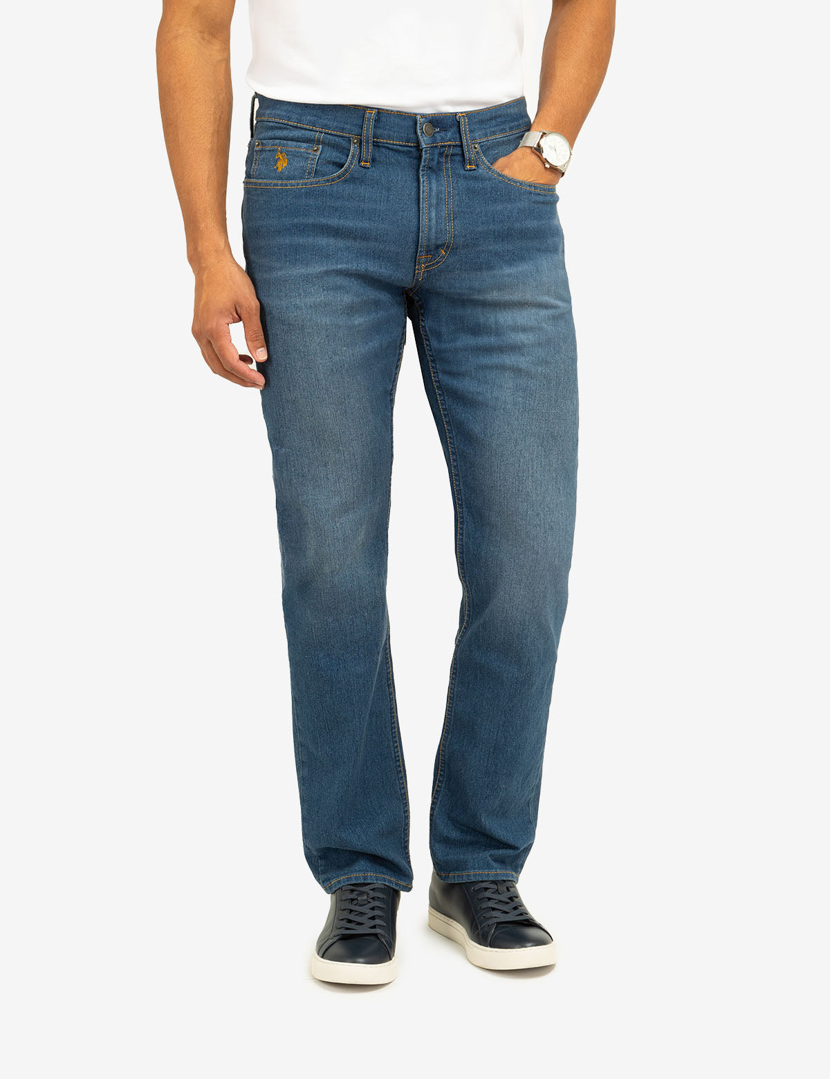 Slim Straight Fit Jeans for Men | 99% Cotton & Stretch Comfort