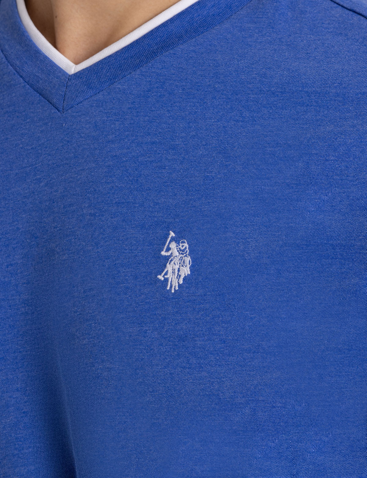 Double V-Neck T-Shirt for Men | Casual Slim Fit Tee