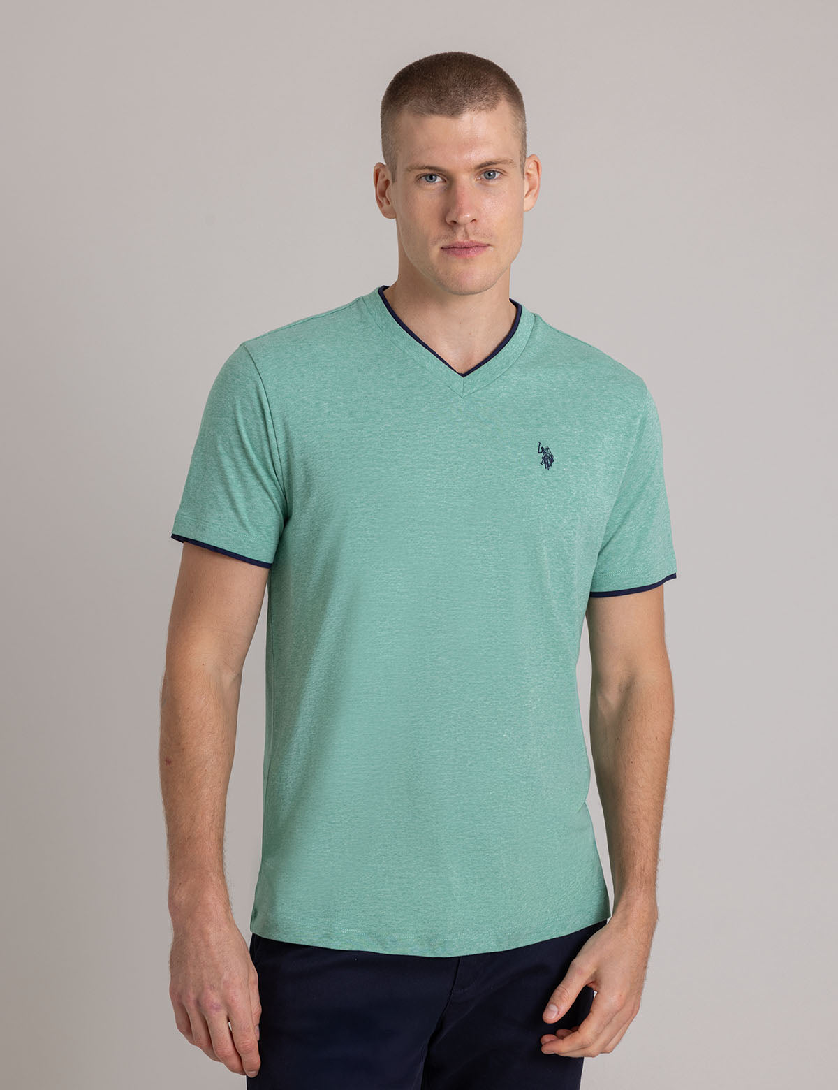 Double V-Neck T-Shirt for Men | Casual Slim Fit Tee