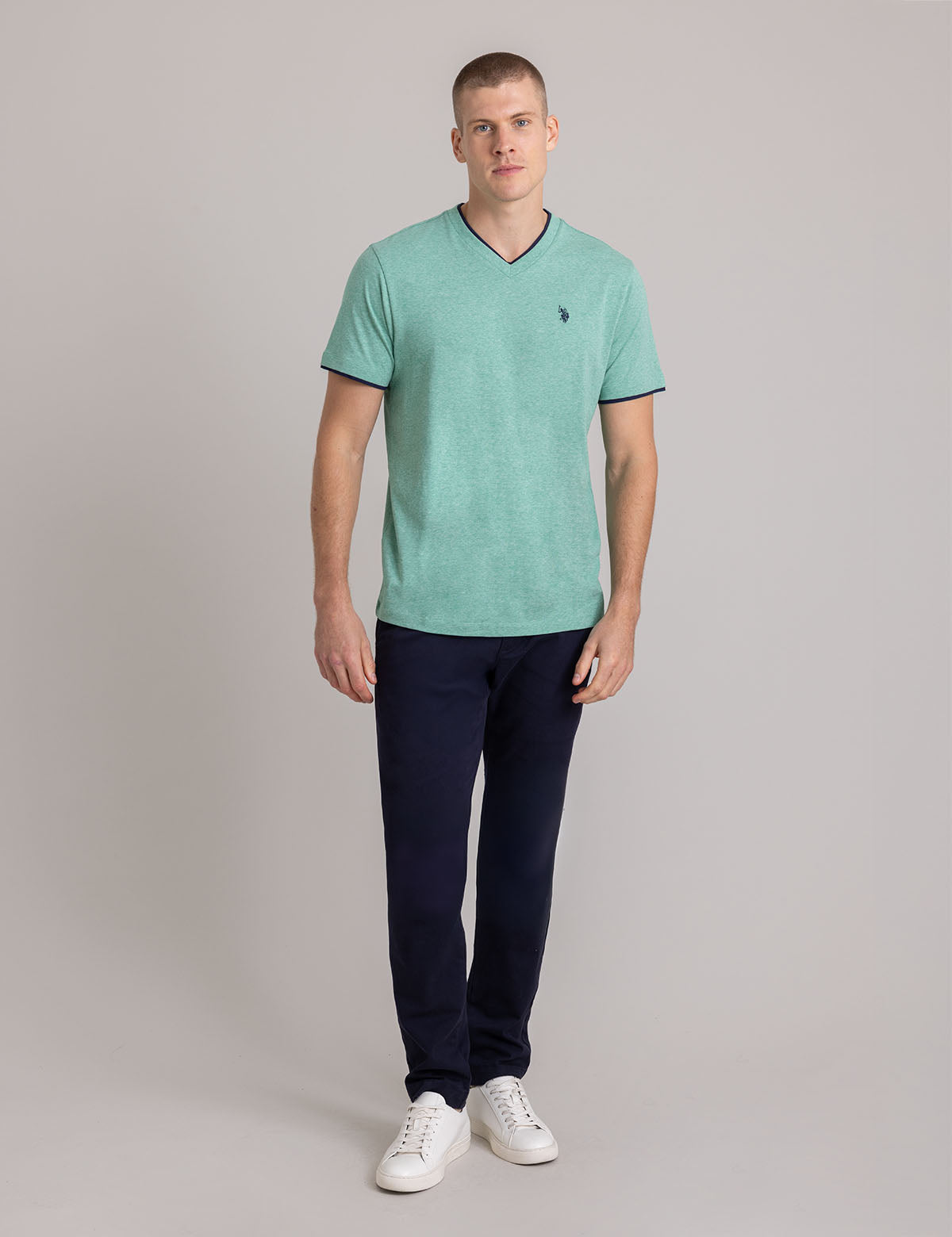 Double V-Neck T-Shirt for Men | Casual Slim Fit Tee