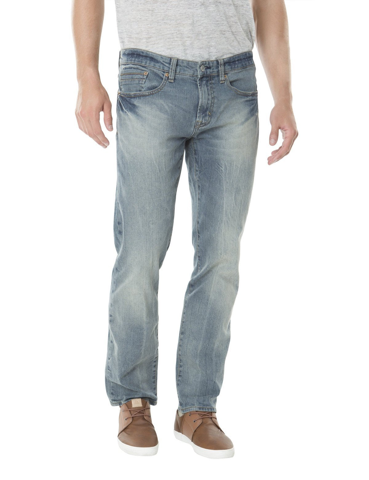 Slim Straight Stretch Jeans for Men | Below Waist Fit & Comfort