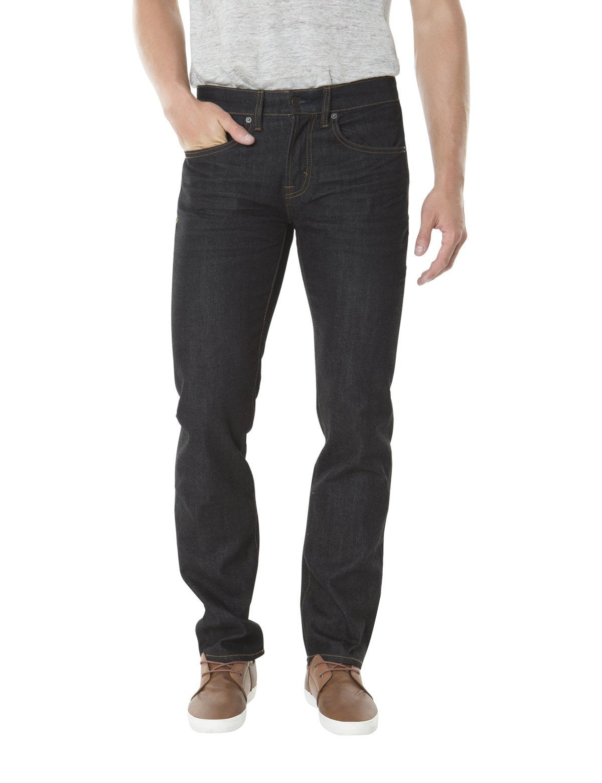 Slim Straight Stretch Jeans for Men | Below Waist Fit & Comfort
