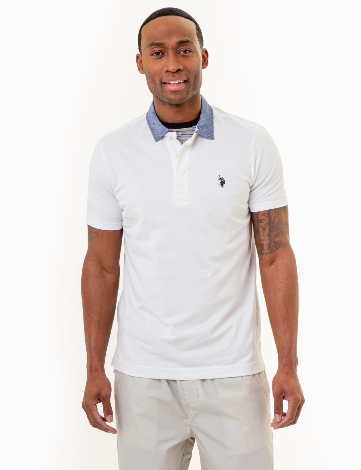 Slub Canvas Polo Shirt with Collar | Casual Men's Top