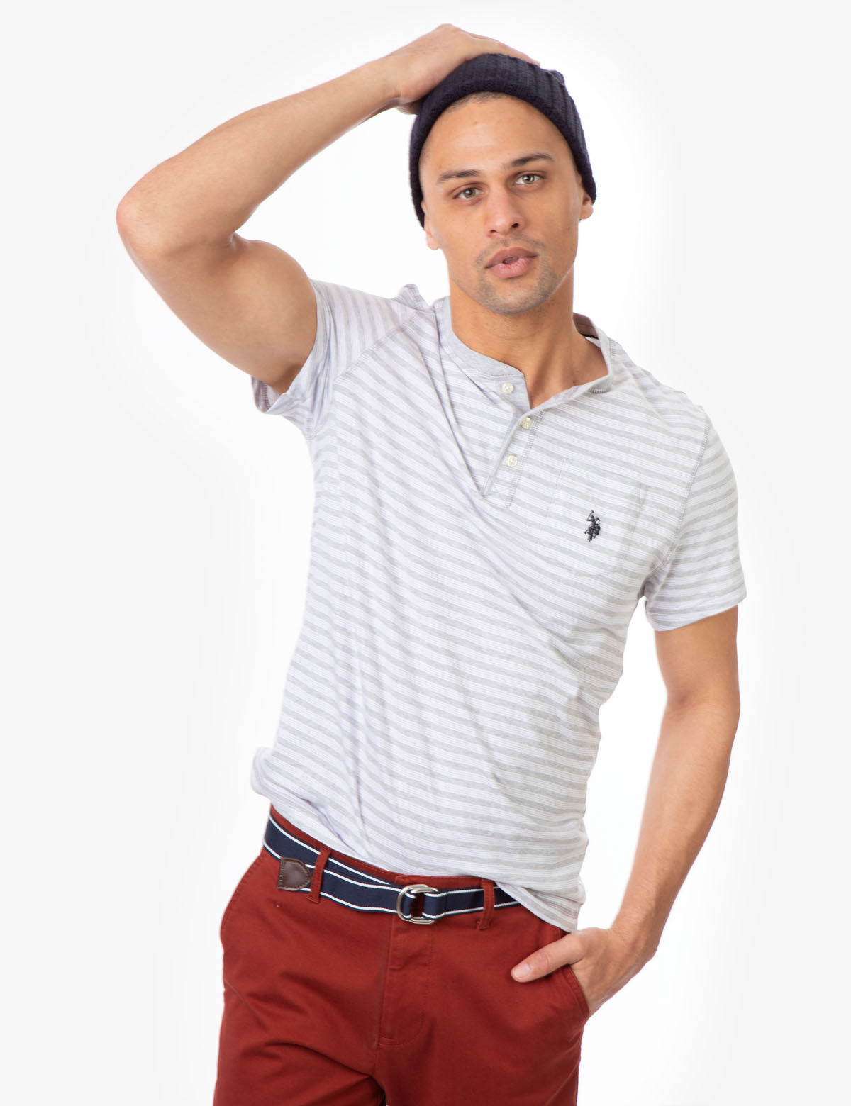 Slub Jersey Henley Shirt with Pocket & Button Placket | Classic Polo Style