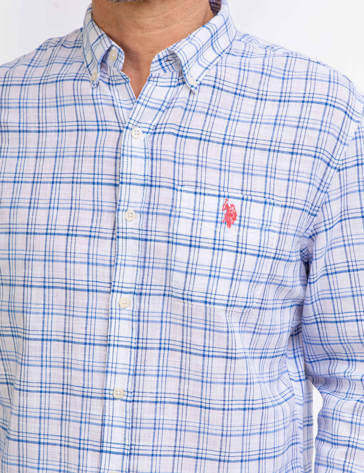 Slub Plaid Long Sleeve Shirt with Patch Pocket | 100% Cotton