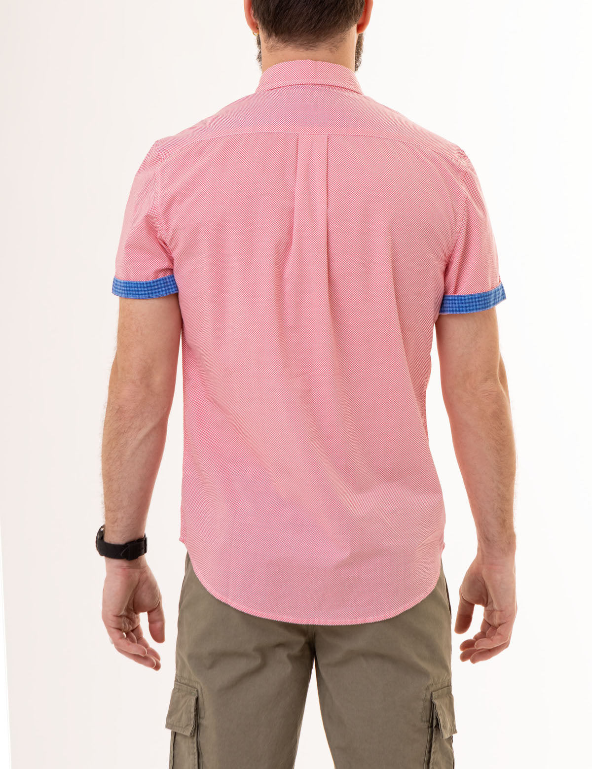 Slub Poplin Woven Shirt with Contrast Facing | Casual Men's Shirt