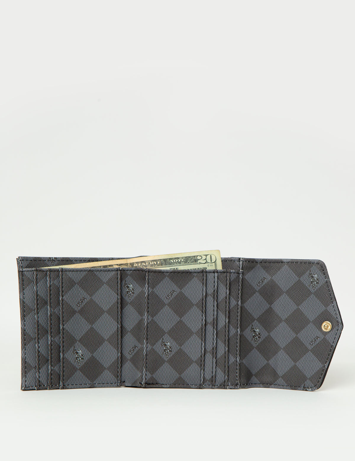 Small Flap Wallet with Snap Closure & Card Slots | PU Leather