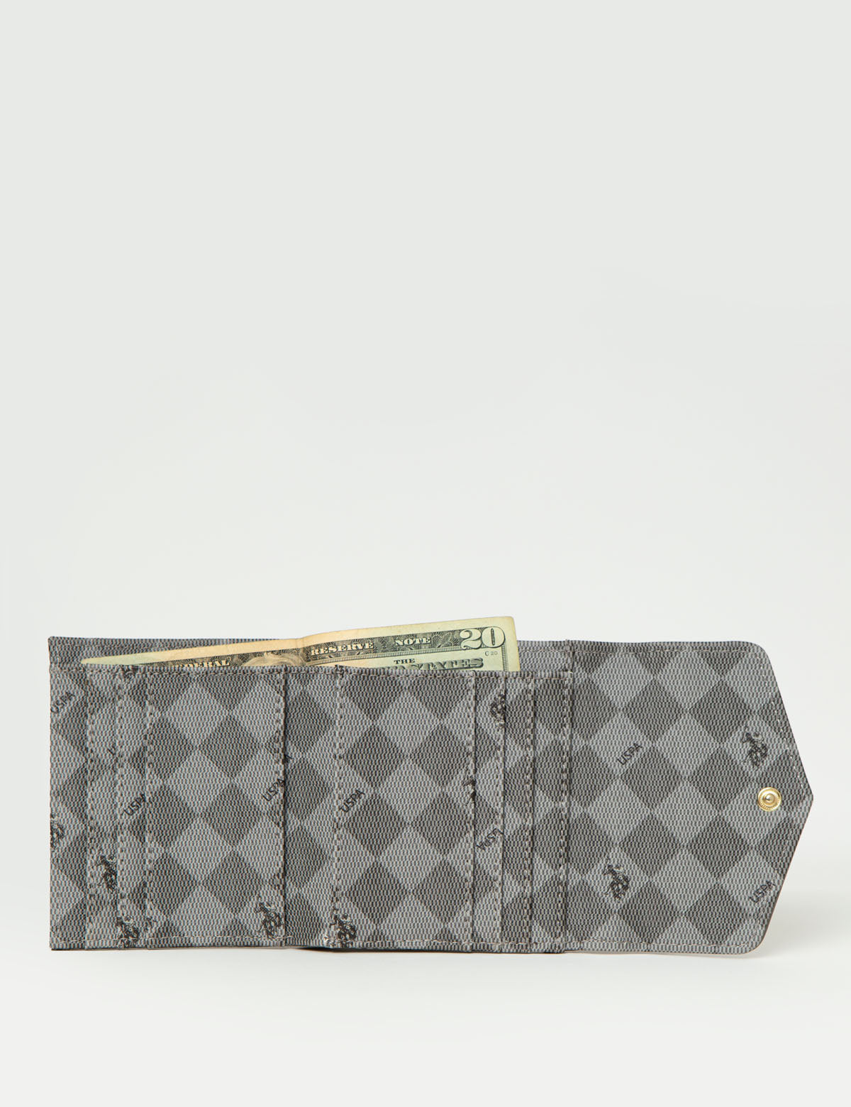 Small Flap Wallet with Snap Closure & Card Slots | PU Leather