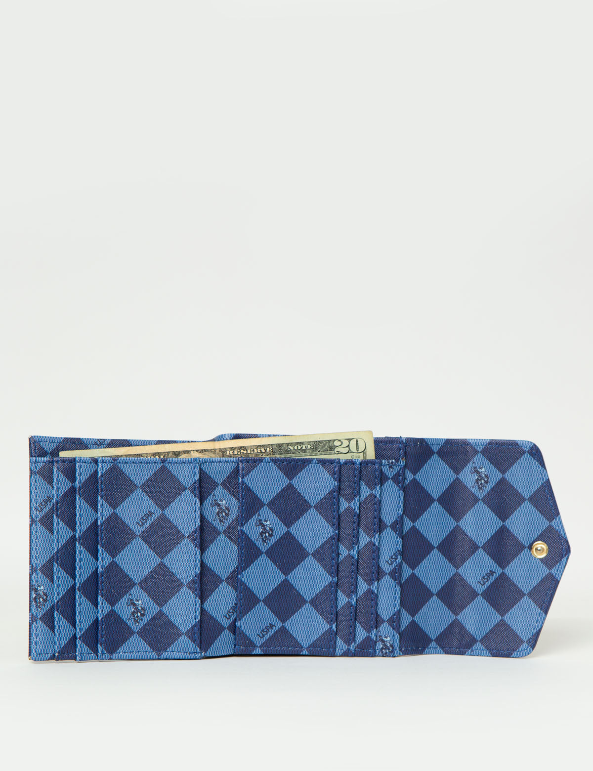 Small Flap Wallet with Snap Closure & Card Slots | PU Leather