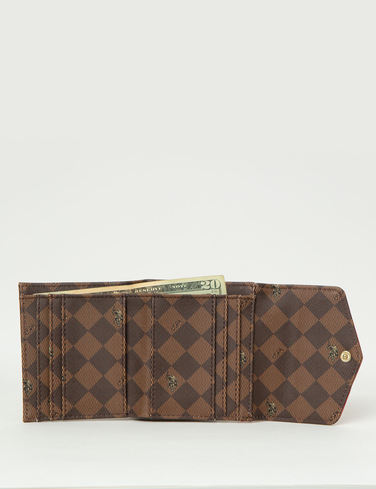 Small Flap Wallet with Snap Closure & Card Slots | PU Leather