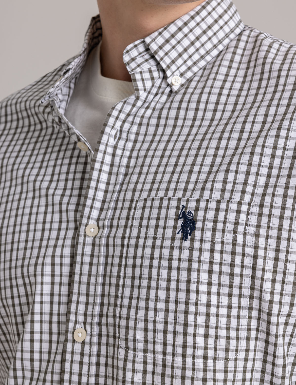 Small Plaid Cotton Shirt with Button Front & Long Sleeves