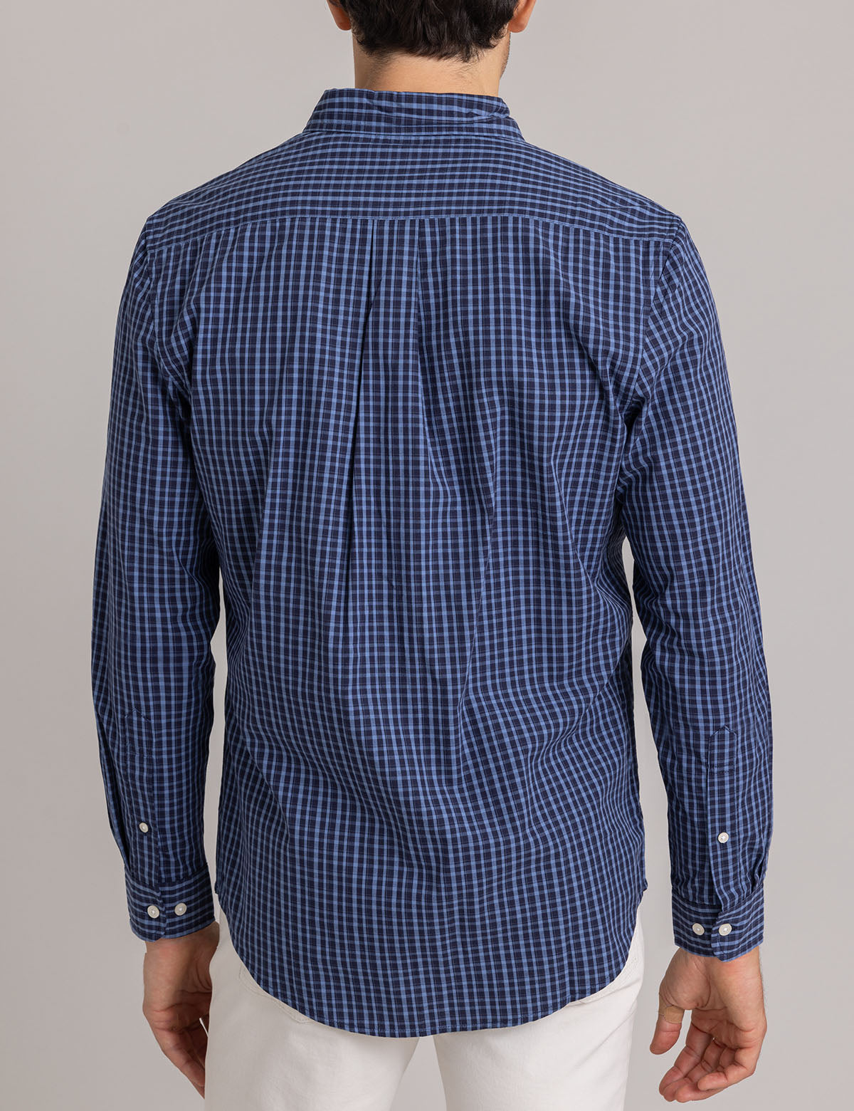 Small Plaid Cotton Shirt with Button Front & Long Sleeves