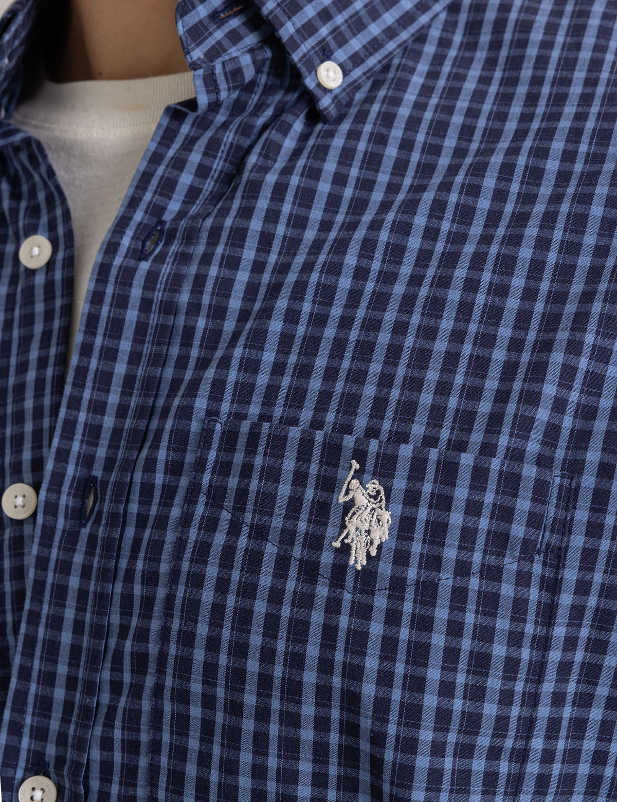 Small Plaid Cotton Shirt with Button Front & Long Sleeves