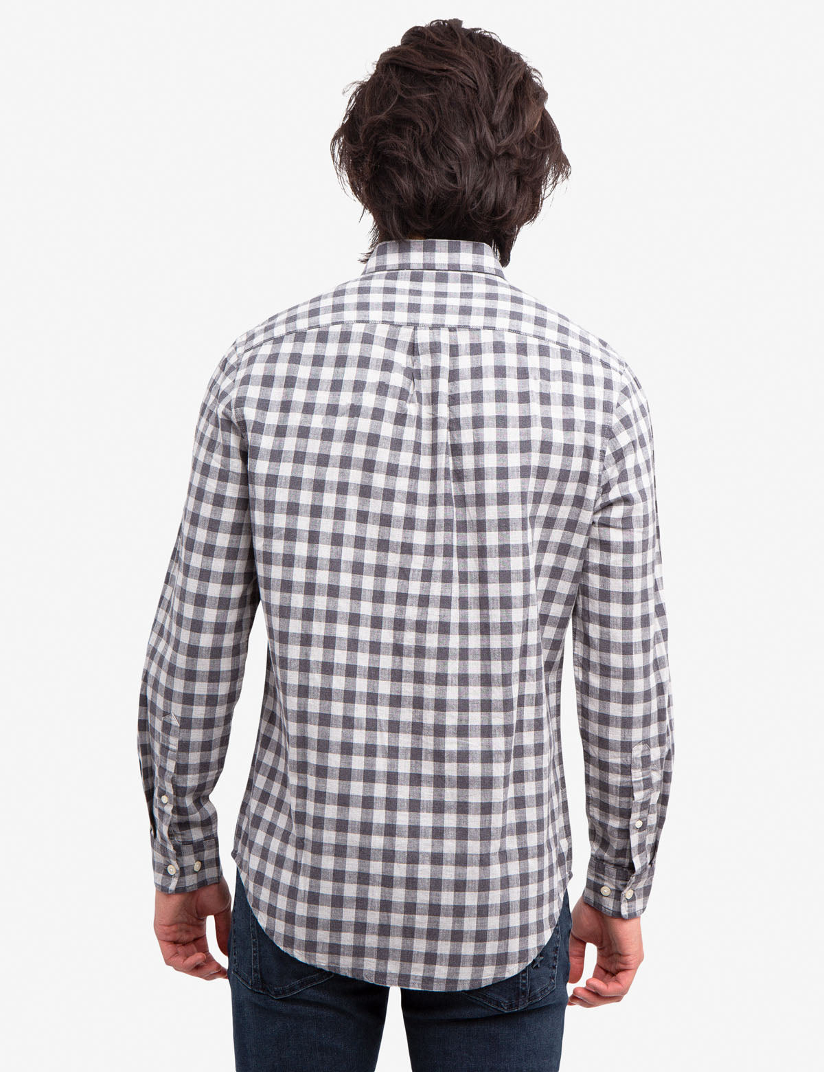 Plaid Slub Shirt with Pocket & Logo | Small Fit