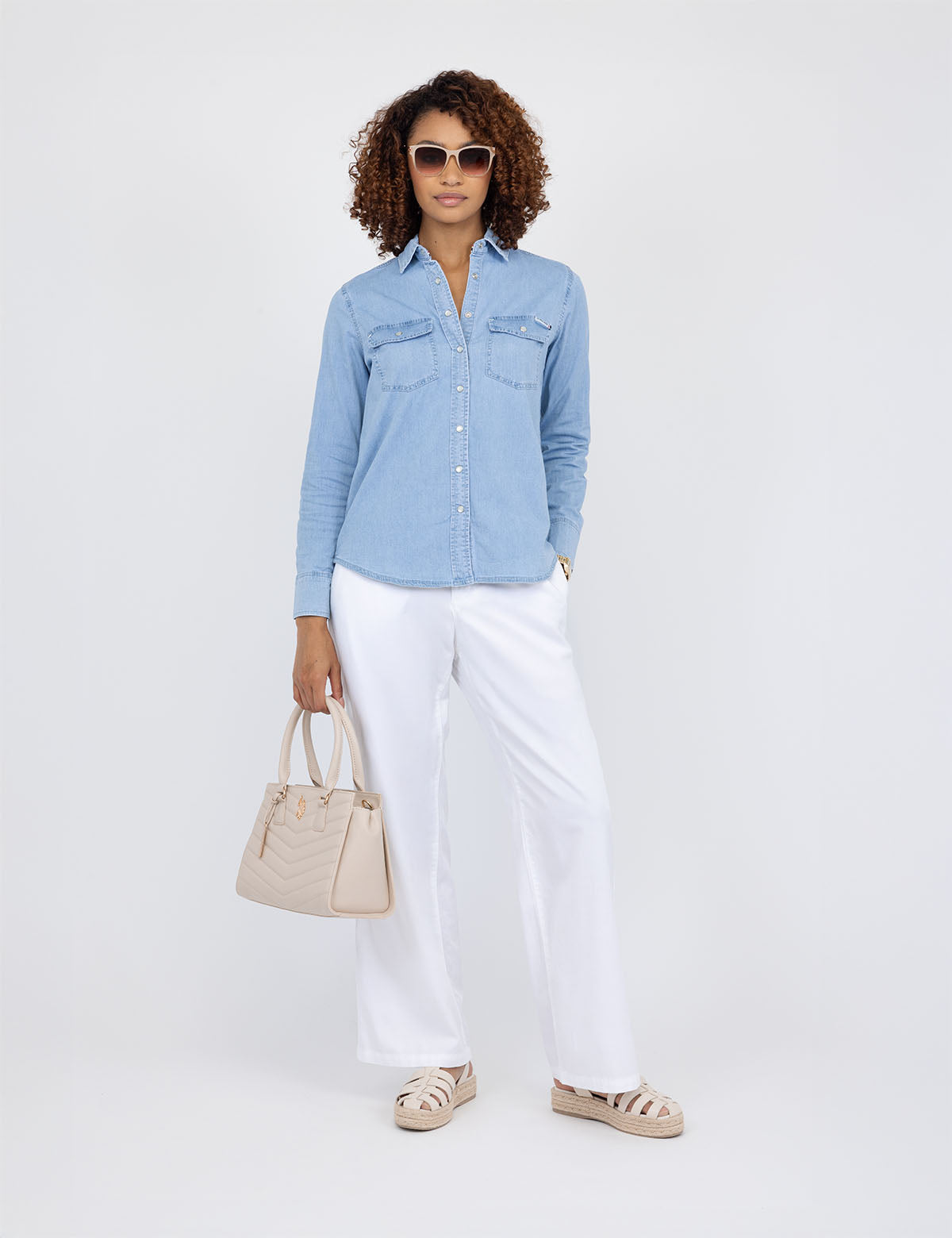 Snap Placket Denim Shirt for Men | Casual Button-Up